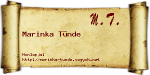 Marinka Tünde névjegykártya